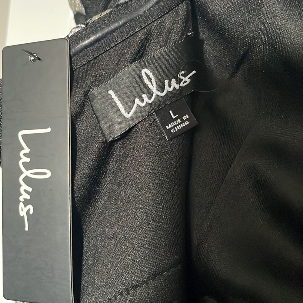 New Lulu’s Black Embroidered Strapless Dress - Picture 4 of 6